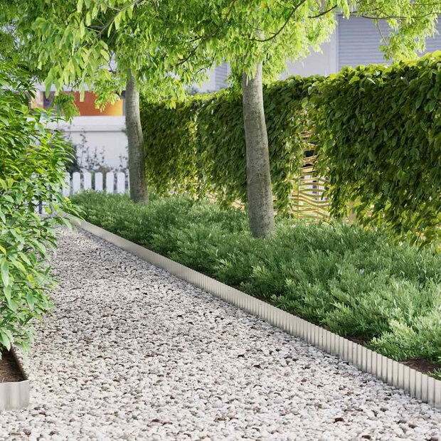 Grasrand 1000 x 15 x 0,03 cm Gegalvaniseerd staal zilver 1