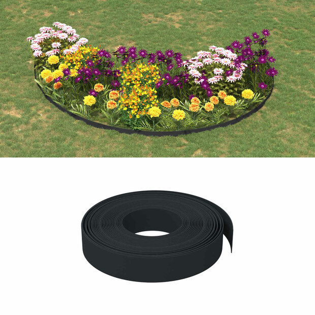 Tuinkanten 25 m 10 cm PE Zwart 1