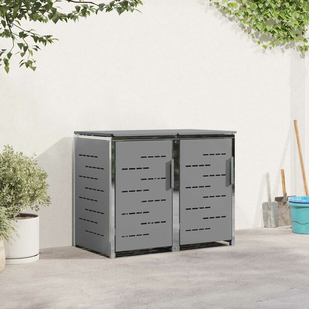 Containerombouw for 2 Bins 240L Roestvrij staal Grijs 1
