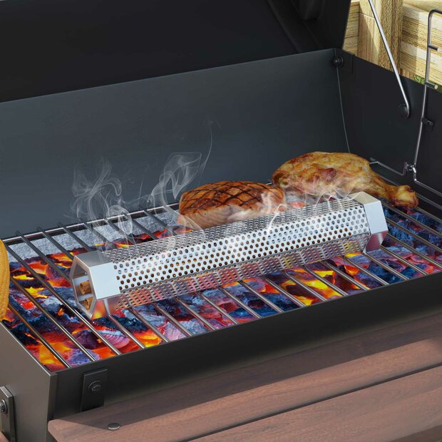 Houtskoolgrill met Rookbuizen 91 x 71 x 107 cm Staal Zwart 1