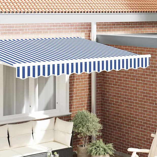 Luifeldoek volant Blauw en Wit 230 x 20 cm Polyester 1
