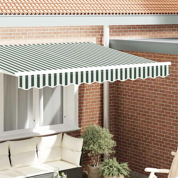 Luifeldoek volant Groen en Wit 280 x 20 cm Polyester 1