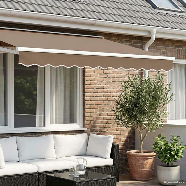 Luifeldoek volant Taupe 281 x 20 cm Polyester 1