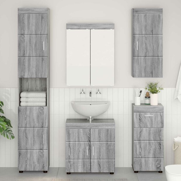 Badkamerwandkast TULUM Grijs Sonoma 37 x 24,5 x 86 cm 1
