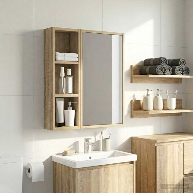 Badkamerwandkast Sonoma Eiken 20 x 10 x 60,5 cm 1