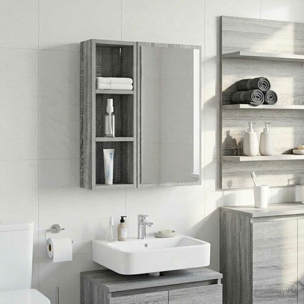 Badkamerwandkast Grijze Sonoma 20 x 10 x 60,5 cm 1