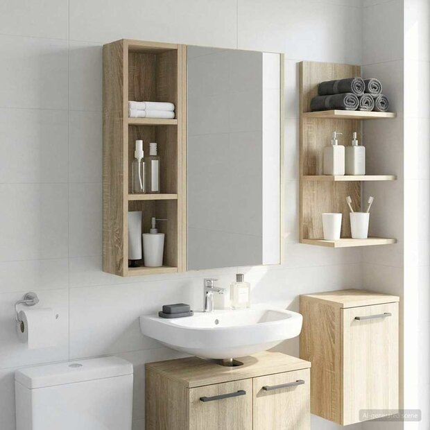 Badkamerwandkast Sonoma Eiken 20 x 14 x 70 cm 1