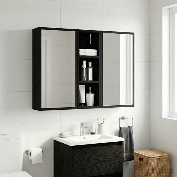 Badkamerwandkast Zwarte Eik 20 x 16 x 62,5 cm 1