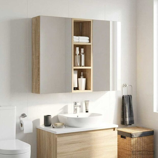 Badkamerwandkast Sonoma Eiken 20 x 16 x 62,5 cm 1