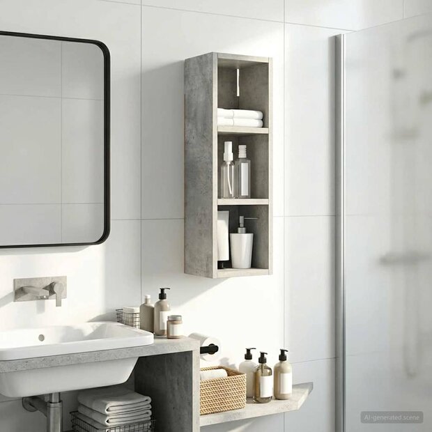 Badkamerwandkast Beton Grijs 20 x 16 x 62,5 cm 1