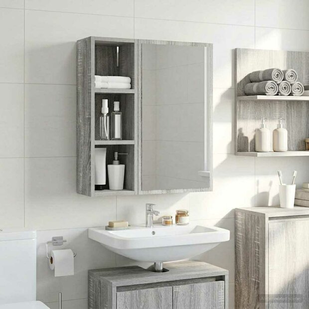 Badkamerwandkast Grijze Sonoma 20 x 16 x 62,5 cm 1