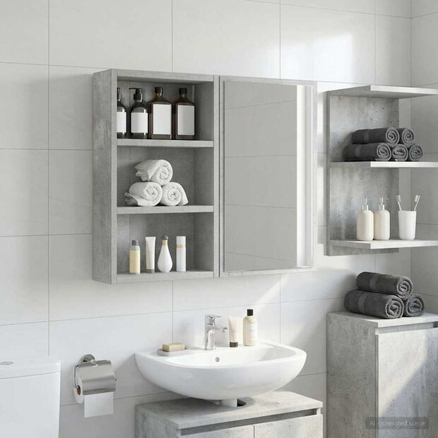 Badkamerwandkast Beton Grijs 30 x 10 x 50 cm 1