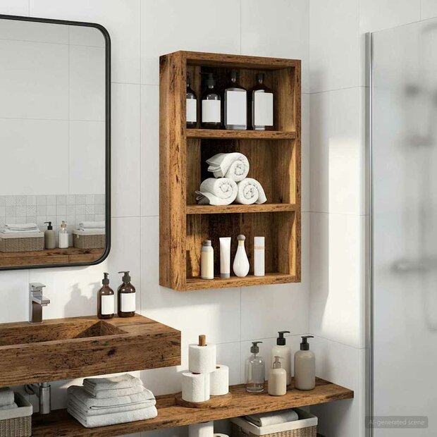 Badkamerwandkast Oudhout 30 x 10 x 50 cm Geconstrueerd hout 1