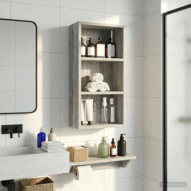 Badkamerwandkast Grijze Sonoma 30 x 16 x 62,5 cm 1