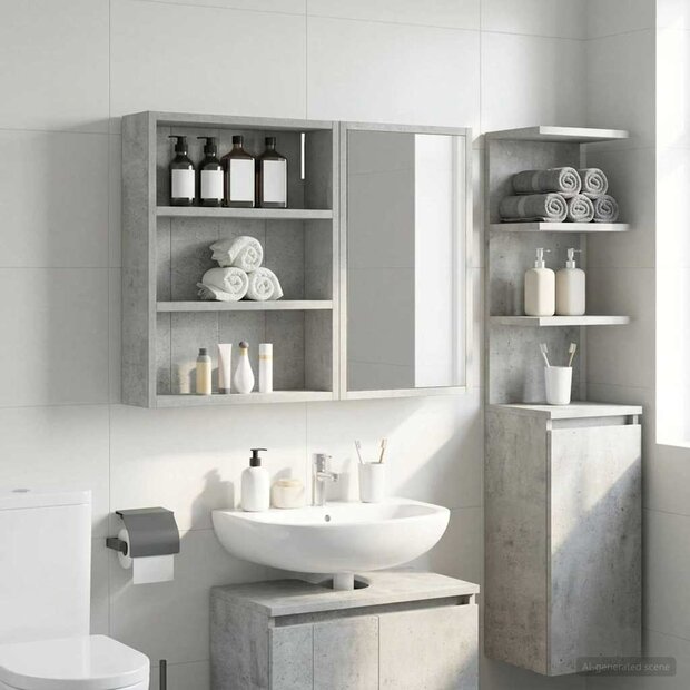 Badkamerwandkast Beton Grijs 40 x 10 x 50 cm 1