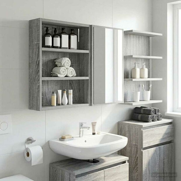 Badkamerwandkast Grijze Sonoma 40 x 10 x 50 cm 1