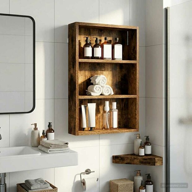 Badkamerwandkast Gerookte Eik 40 x 10 x 60,5 cm 1