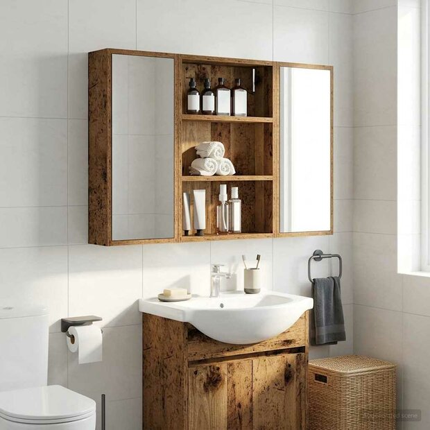 Badkamerwandkast Oudhout 40 x 10 x 60,5 cm Geconstrueerd hout 1