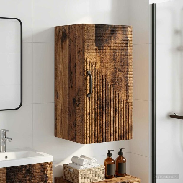 Badkamerwandkast HAARLEM Oud hout 30 x 31 x 59 cm Bewerkt hout 1