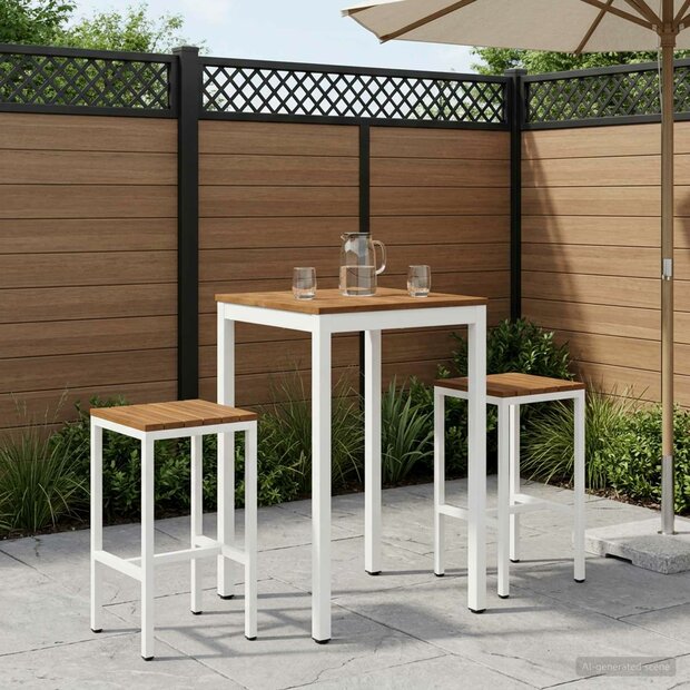 Tuin Bartafel Natuurlijk en Wit 60 x 60,5 x 105 cm 1