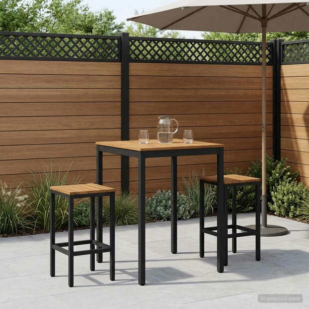 Tuin Bartafel Naturel en Zwart 80 x 80,5 x 105 cm 1