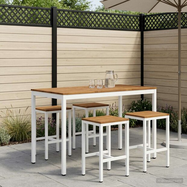 Tuin Bartafel Natuurlijk en Wit 141 x 80,5 x 105 cm 1