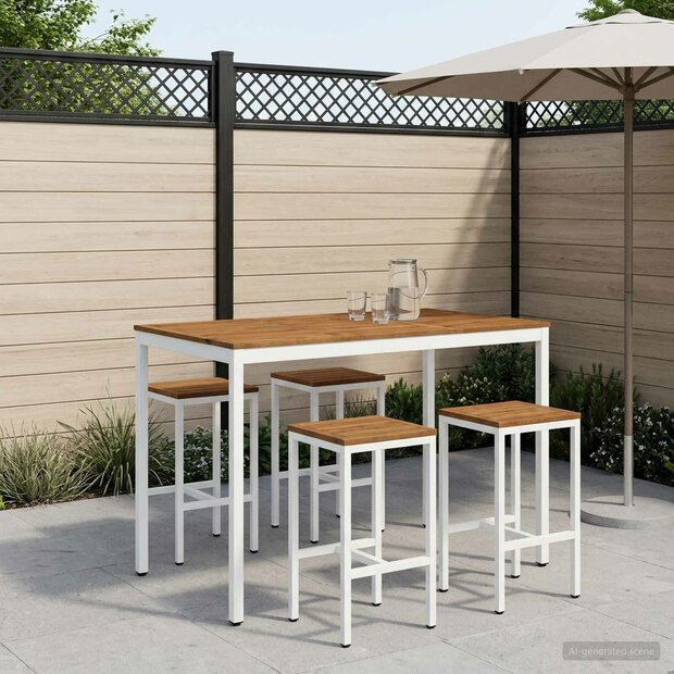 Tuin Bartafel Natuurlijk en Wit 147 x 88,5 x 105 cm 1