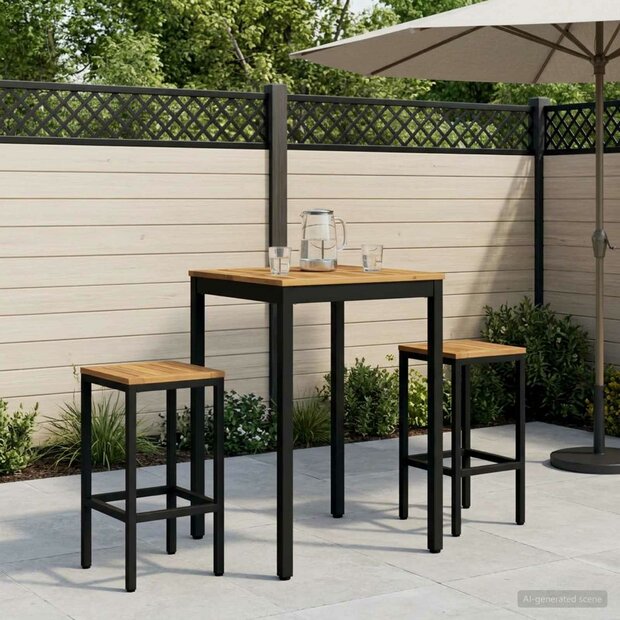 Tuin Bartafel Wit en zwart 60 x 60,5 x 105 cm 1