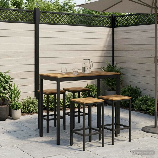 Tuin Bartafel Wit en zwart 108,5 x 55 x 105 cm 1