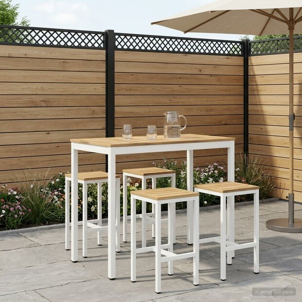 Tuin Bartafel Wit 108,5 x 55 x 105 cm Massief Acaciahout 1