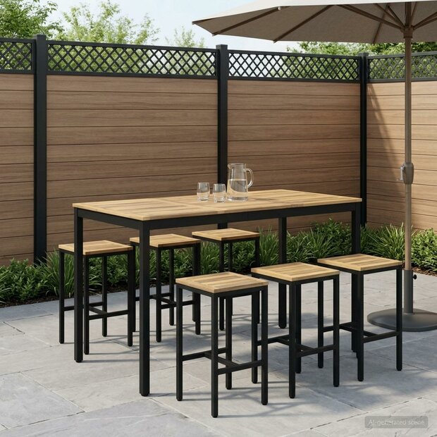 Tuin Bartafel Wit en zwart 141 x 80,5 x 105 cm 1