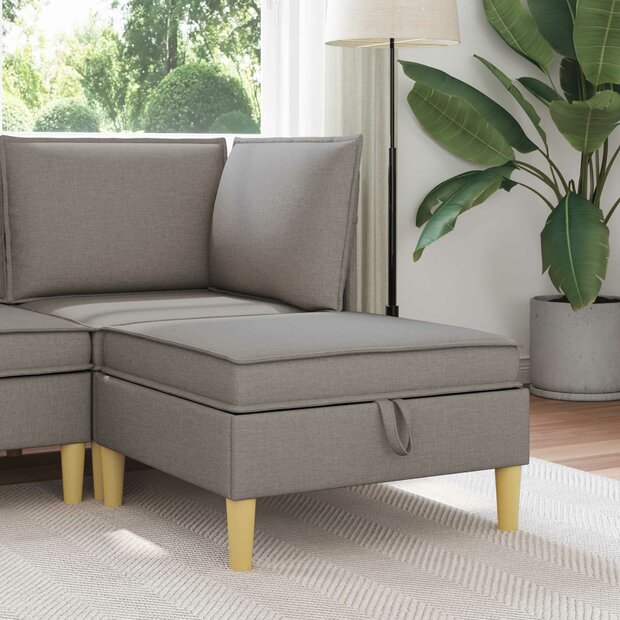 Hocker met Opslag Taupe 70 x 70 x 40 cm Stof 1