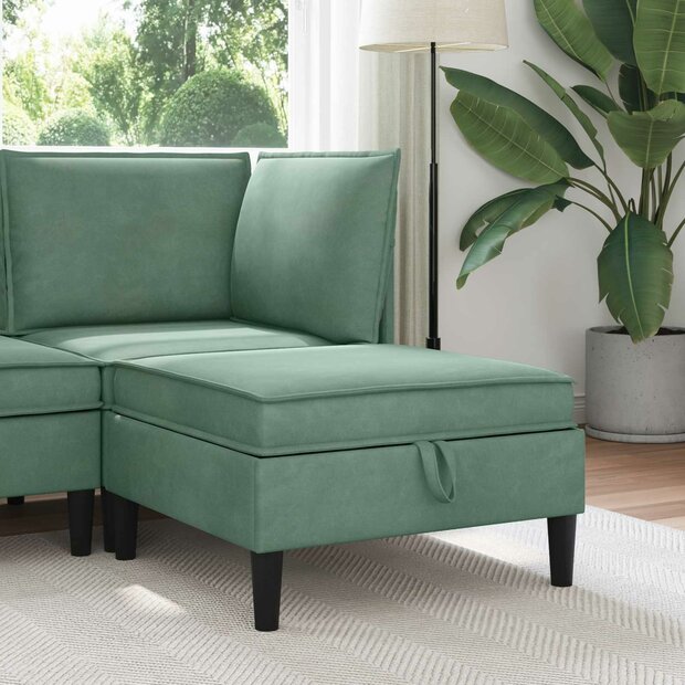 Hocker met Opslag Zeegroen Fluweel 1