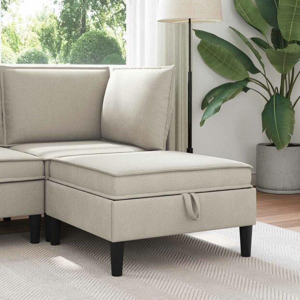 Hocker met Opslag Havermout Fluweel 1