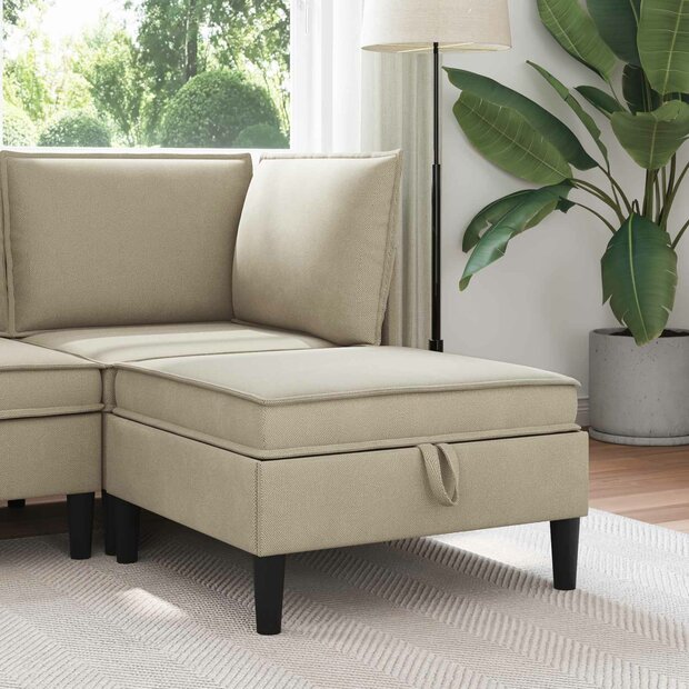Hocker met Opslag Zand Fluweel 1