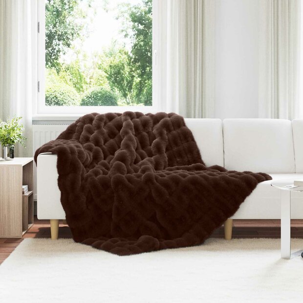 Antislip deken van imitatie konijnenbont Olite Kameel Polyester 1