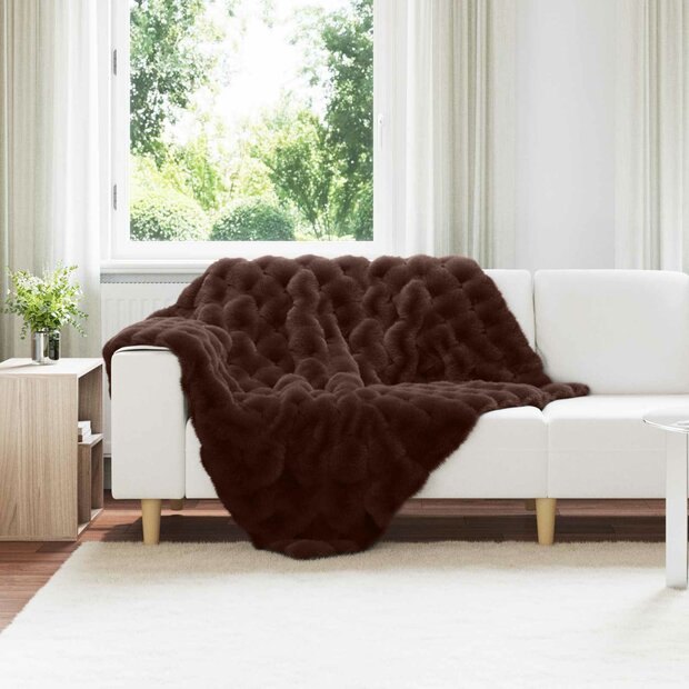 Antislip deken van imitatie konijnenbont Olite 4 st Kameel 1