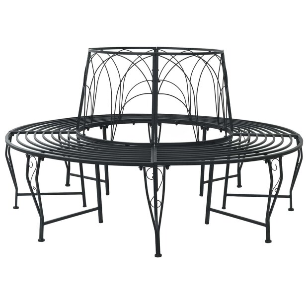 Boombank 8 zitplaatsen &Oslash; 160 x 89 cm Staal Zwart Rond 1