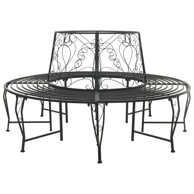 Boombank 8 zitplaatsen &Oslash; 160 x 89 cm Staal Zwart Rond 1