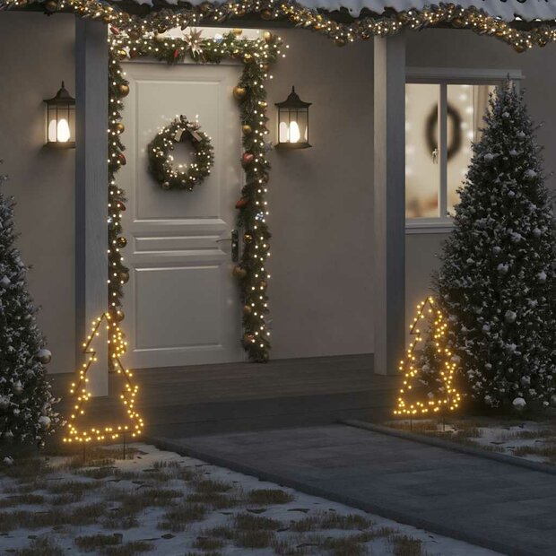 Kerstverlichting kerstboom met grondpinnen 80 LED&amp;apos;s 60 cm 1