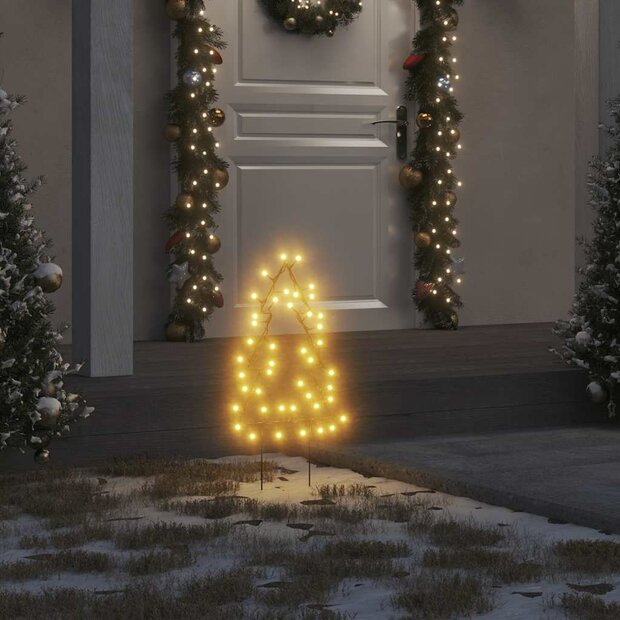 Kerstverlichting kerstboom 3 st met grondpinnen 50 LED&amp;apos;s 30 cm 1