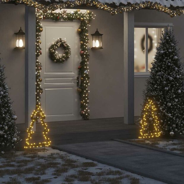 Kerstverlichting kerstboom met grondpinnen 80 LED&amp;apos;s 60 cm 1