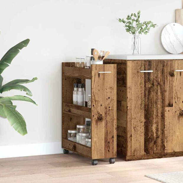 Kast met wiel Oudhout 60 x 22 x 79 cm 1