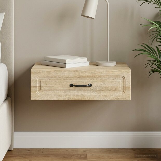Wandmontage Zijtafel Sonoma Eiken 59 x 34,5 x 17 cm 1