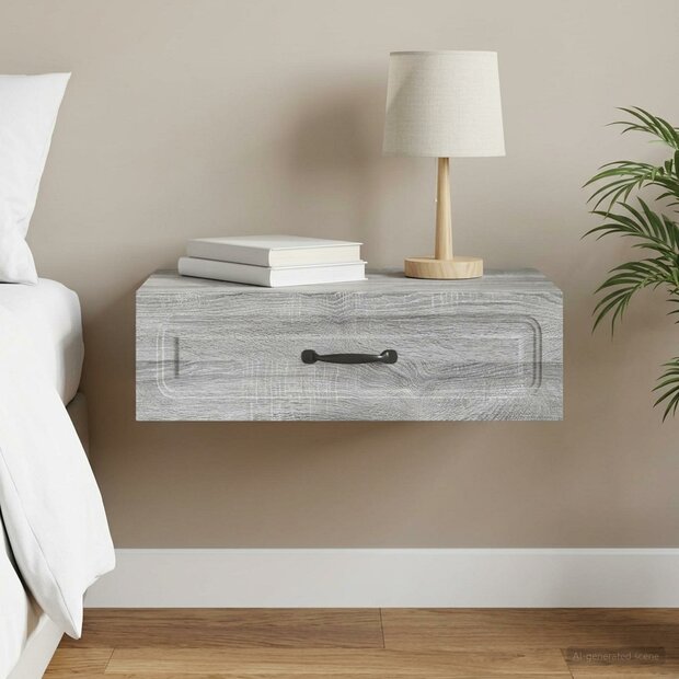 Wandmontage Zijtafel Grijs sonoma 59 x 34,5 x 17 cm 1