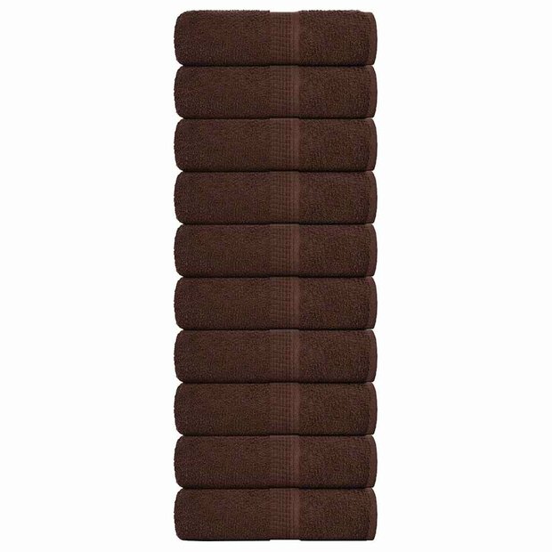 Washandjes FROGN 10 st 30x30 cm 360 g/m&sup2; bruin 1