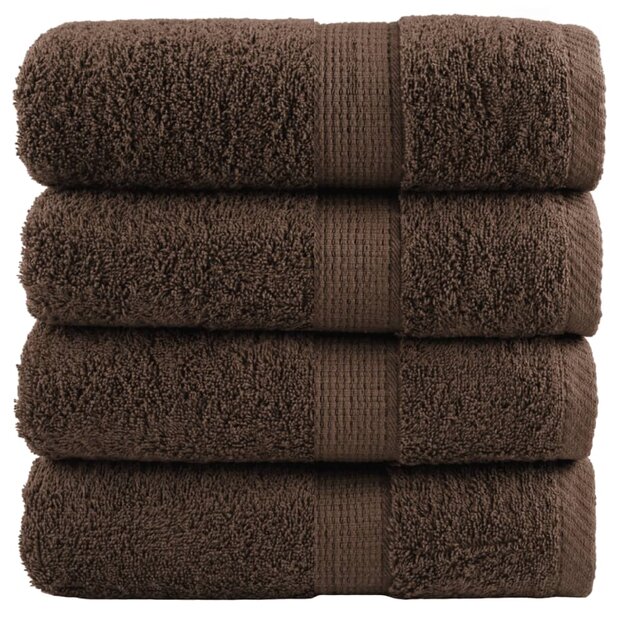 Premium washandjes SOLUND 4 stuks bruin 30x30 cm 600 g/m&sup2; 1