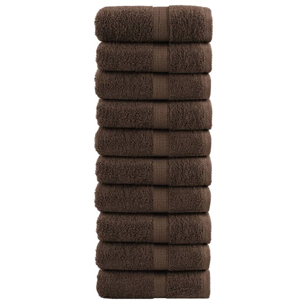 Premium washandjes SOLUND 10 stuks bruin 30x30 cm 600 g/m&sup2; 1