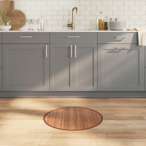 Vloerkleed rond 60 cm bamboe naturel 1