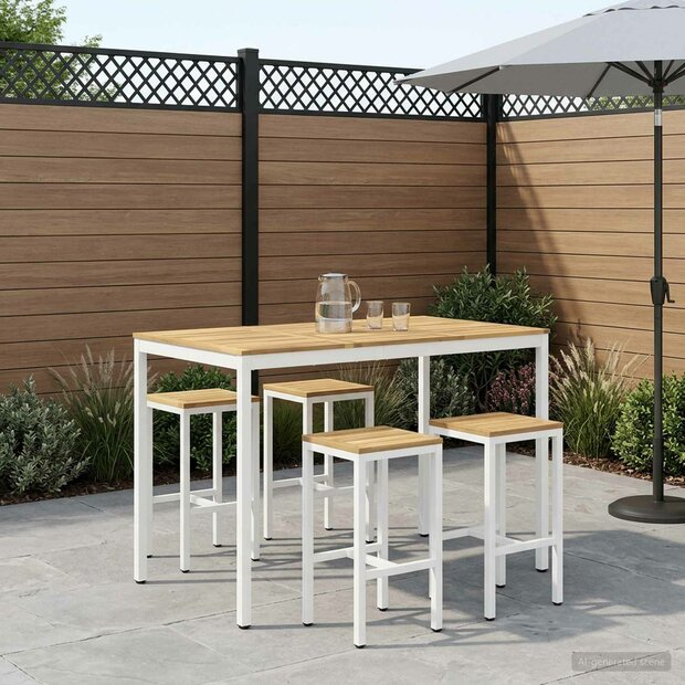Tuin Bartafel Wit 147 x 88,5 x 105 cm Massief Acaciahout 1